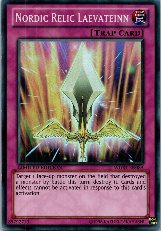 Yugioh Nordic Relic Laevateinn WGRT-EN089 Limited Edition Super Rare NM