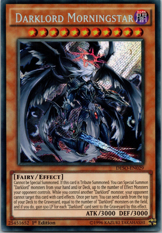 Yugioh Darklord Morningstar DESO-EN029 1st Edition Secret Rare NM