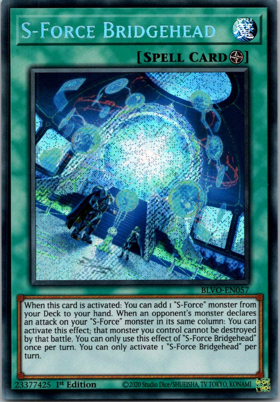Yugioh S-Force Bridgehead BLVO-EN057 1st Edition Secret Rare NM