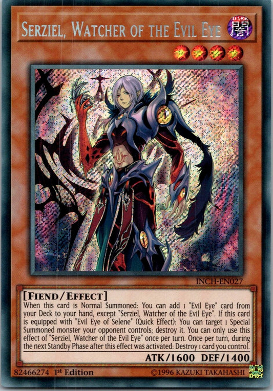 Yugioh Serziel, Watcher of the Evil Eye INCH-EN027 1st Edition Secret Rare NM