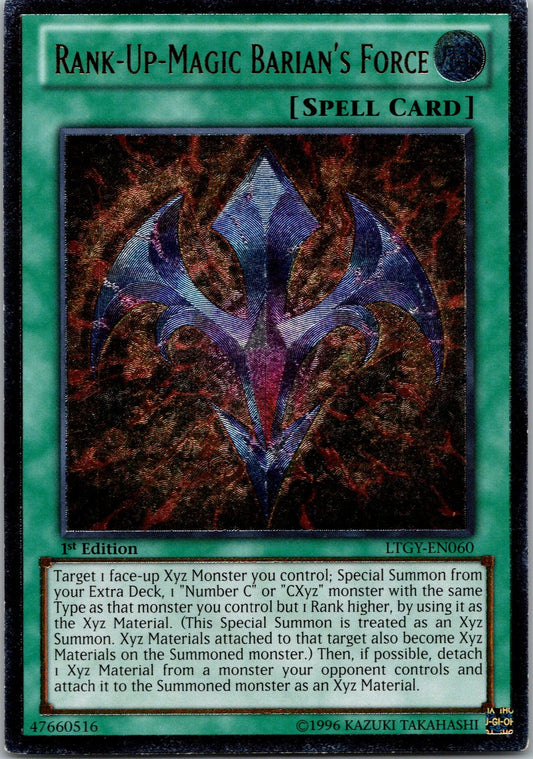 Yugioh Rank-Up-Magic Barian's Force LTGY-EN060 1st Edition Ultimate Rare NM