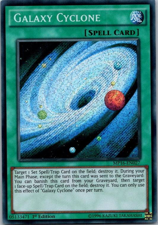Yugioh Galaxy Cyclone MP16-EN027 1st Edition Secret Rare NM