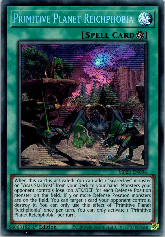Yugioh Primitive Planet Reichphobia MP23-EN096 1st Edition Prismatic Secret NM
