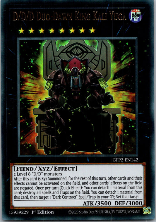Yugioh D/D/D Duo-Dawn King Kali Yuga GFP2-EN142 1st Edition Ultra Rare NM