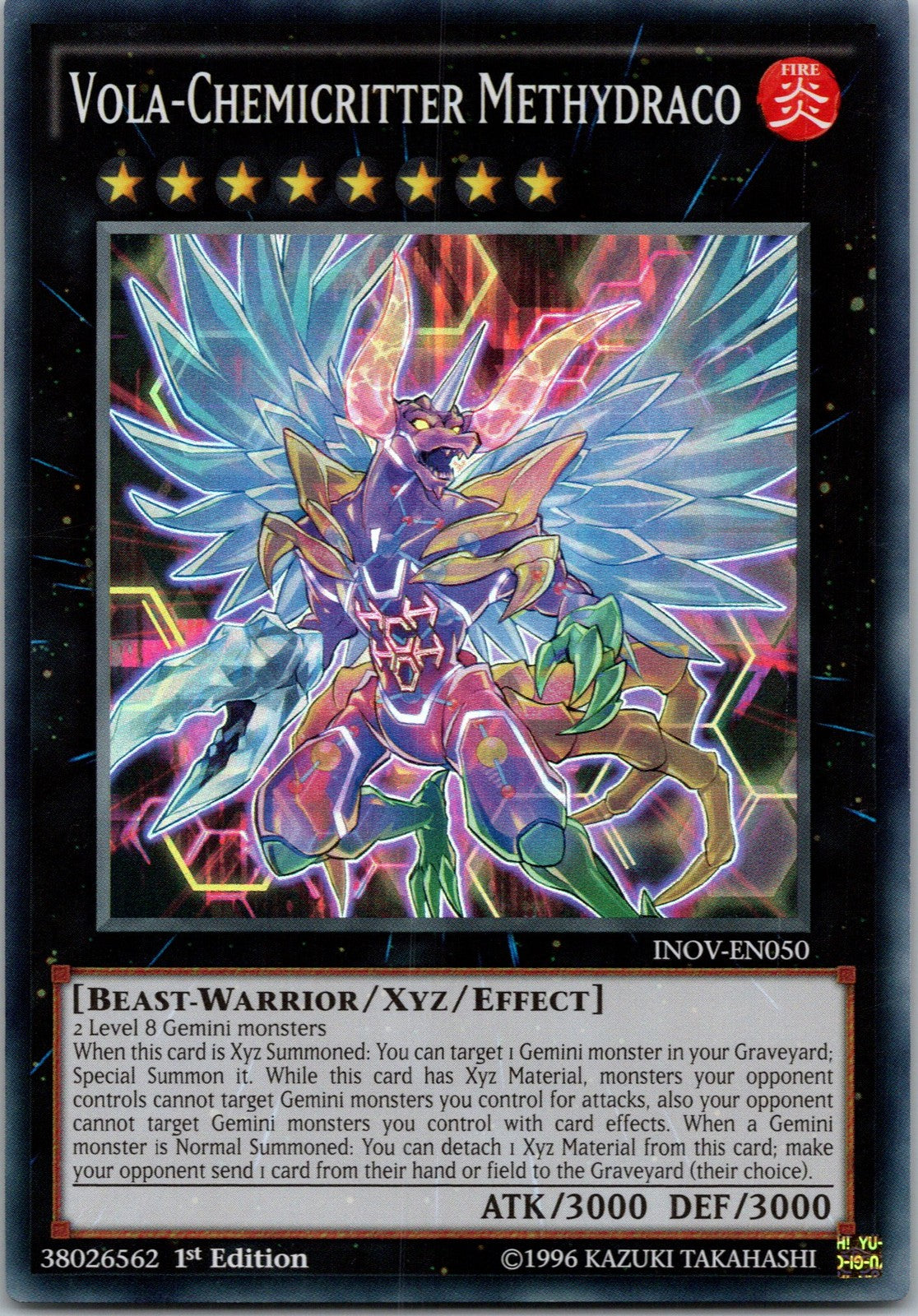 Yugioh Vola-Chemicritter Methydraco INOV-EN050 1st Edition Super Rare NM