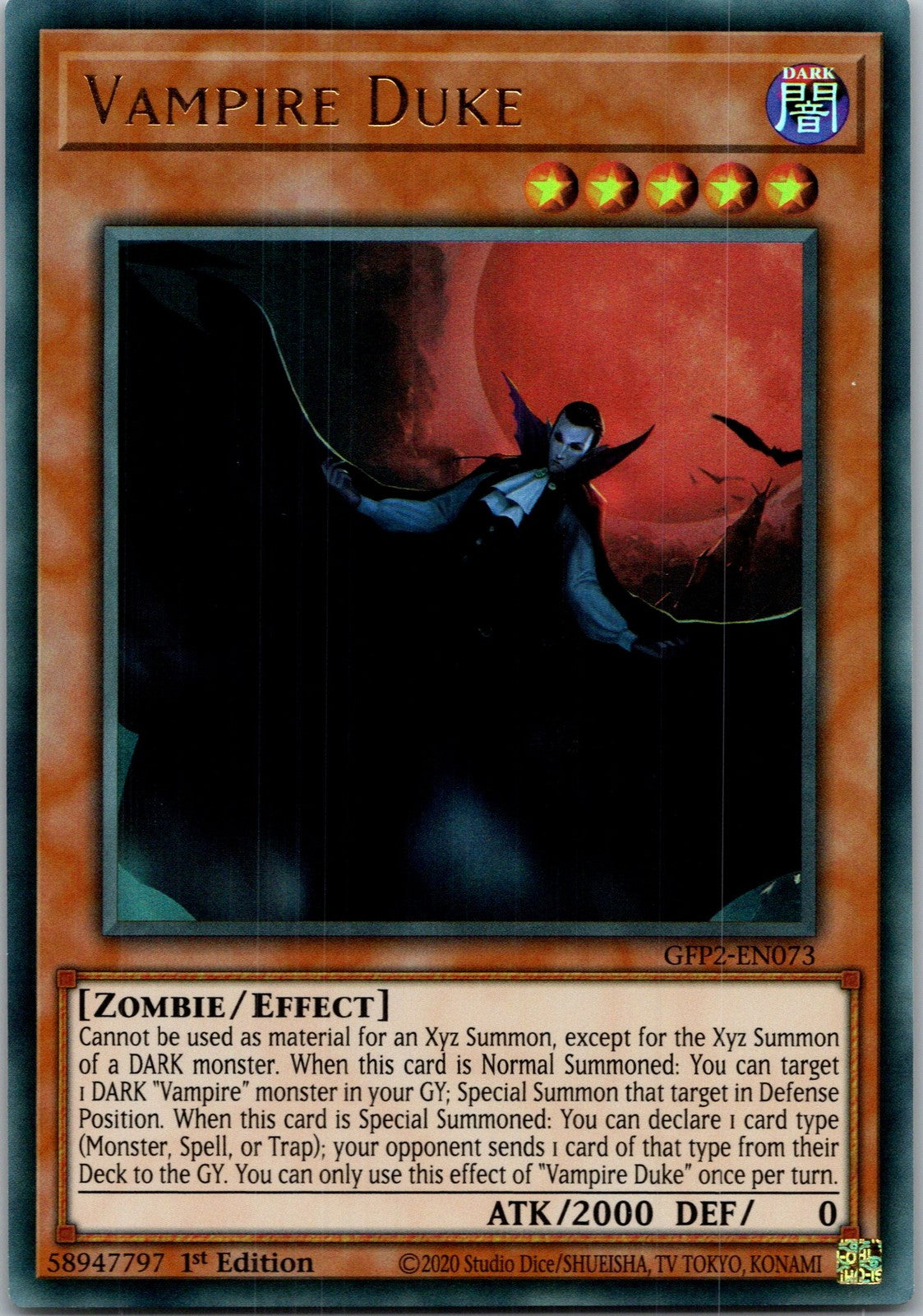 Yugioh Vampire Duke GFP2-EN073 1st Edition Ultra Rare NM