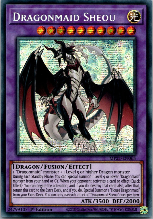 Yugioh Dragonmaid Sheou MP21-EN065 1st Edition Prismatic Secret Rare NM
