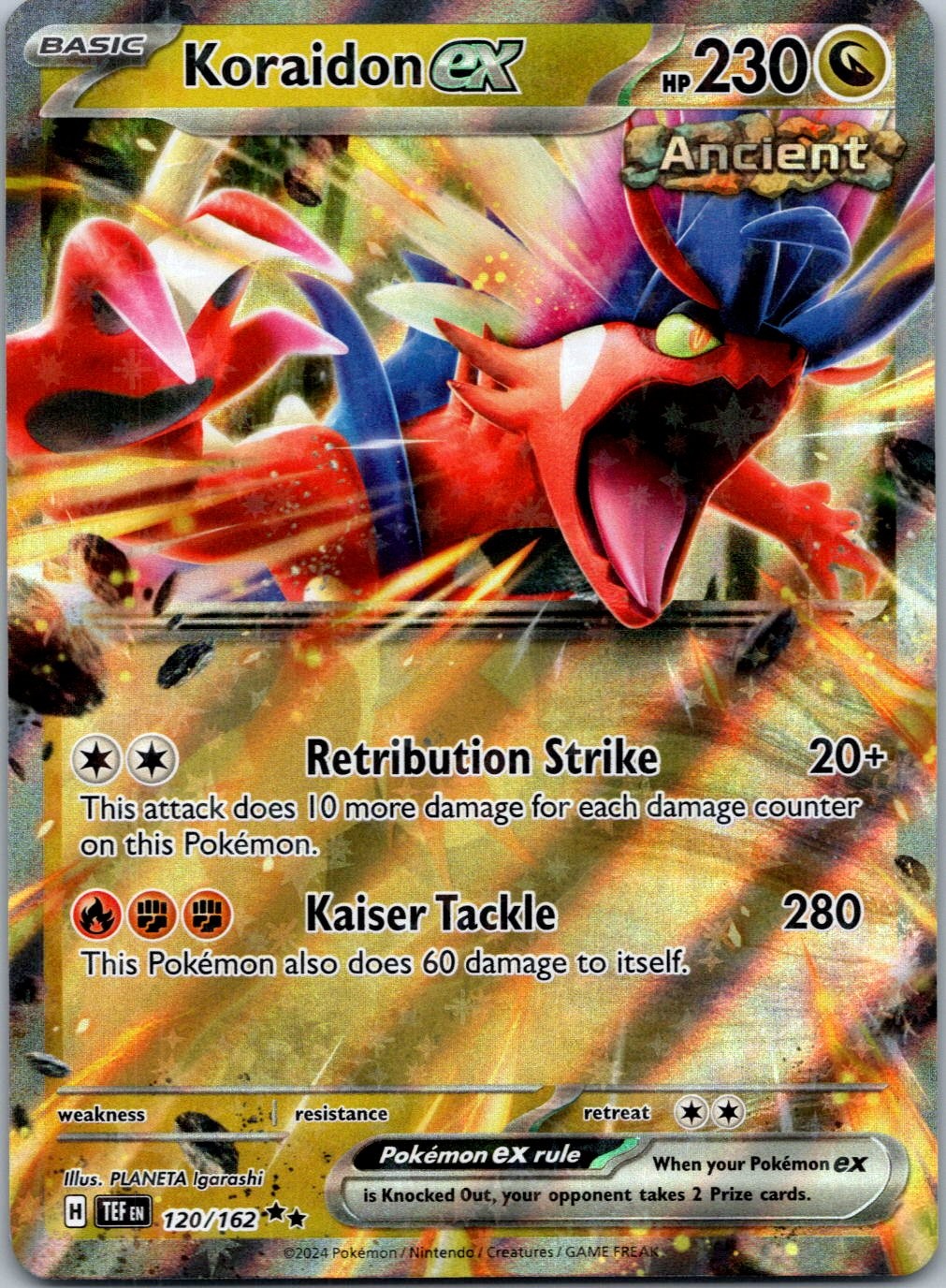 Pokemon Koraidon ex 120/162 Double Rare NM