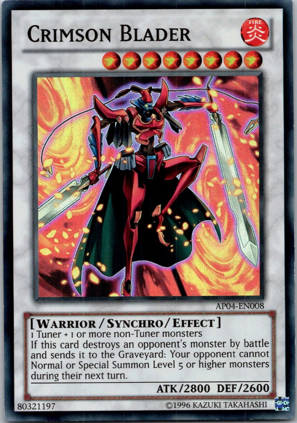 Yugioh Crimson Blader AP04-EN008 Super Rare NM
