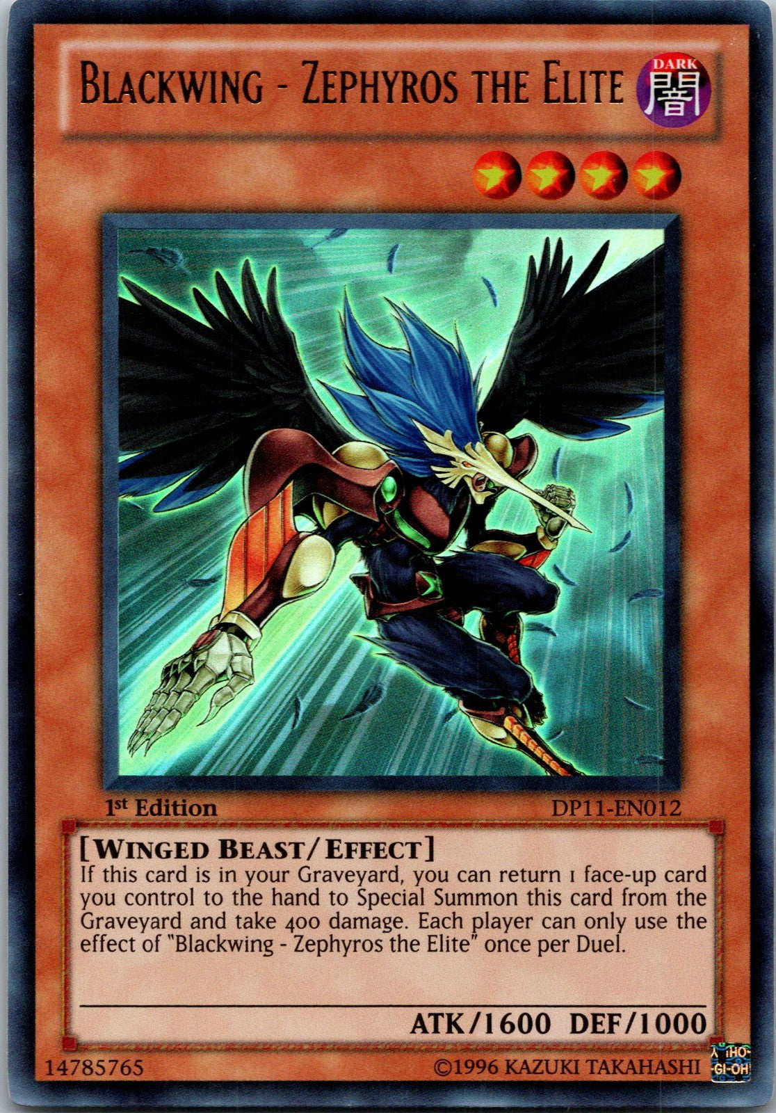 Yugioh Blackwing - Zephyros the Elite DP11-EN012 1st Edition Ultra Rare NM