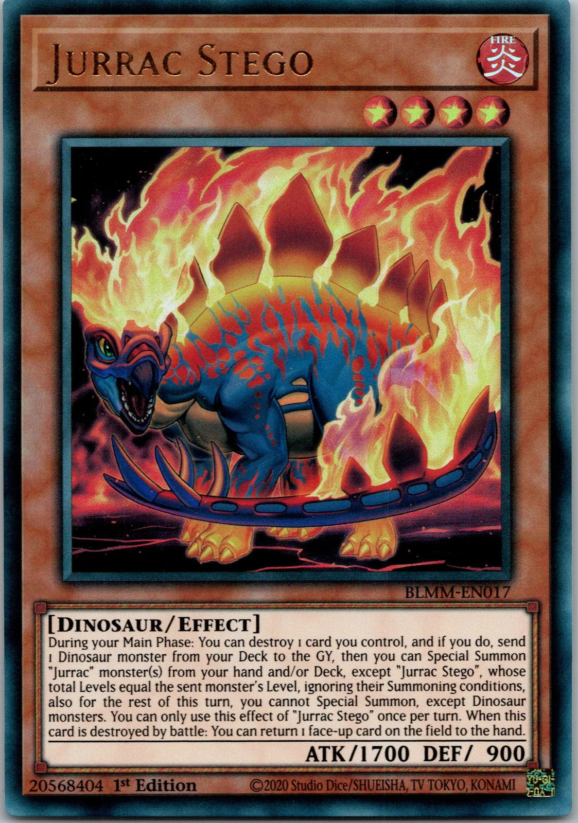 Yugioh Jurrac Stego BLMM-EN017 1st Edition Ultra Rare NM