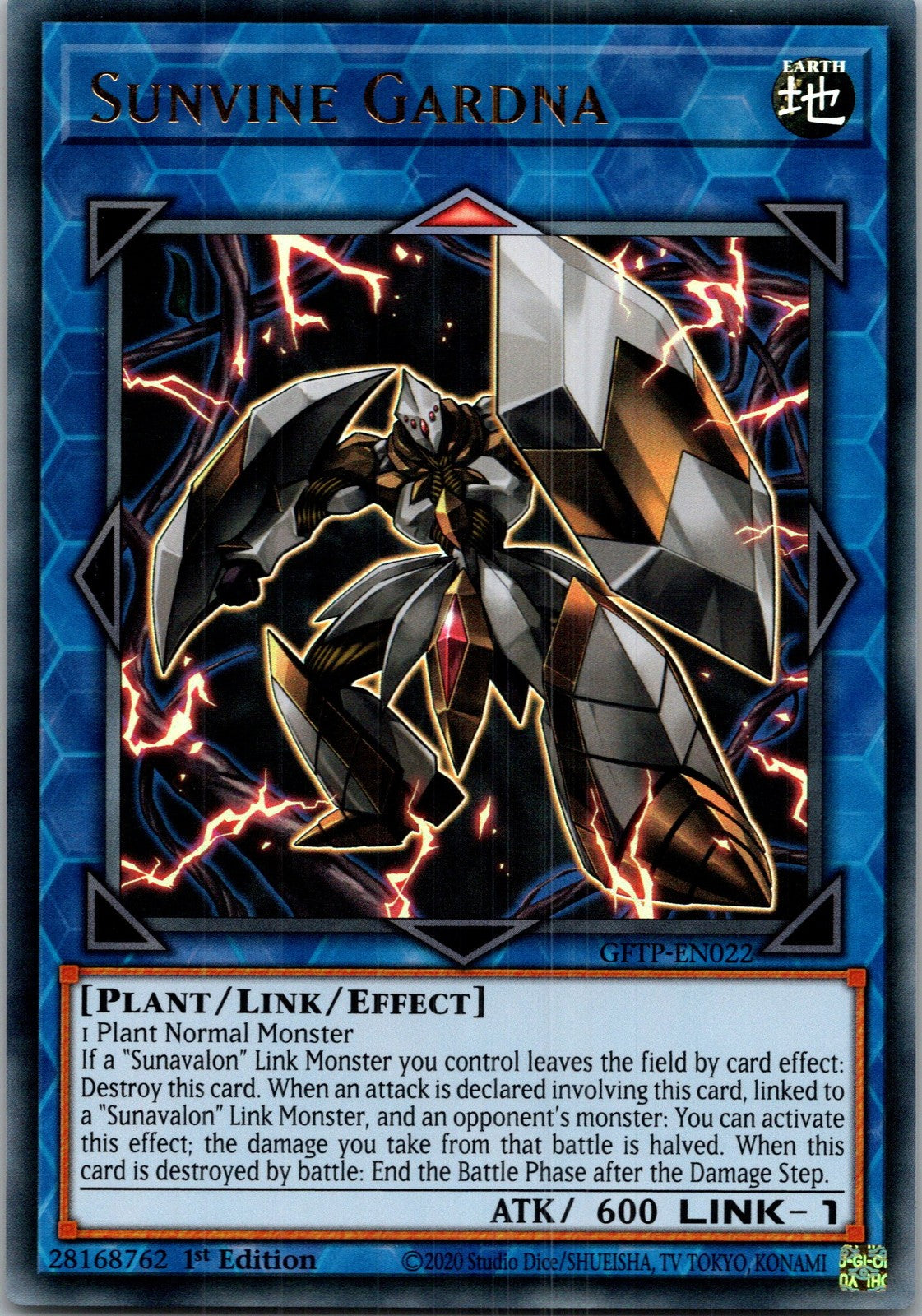 Yugioh Sunvine Gardna GFTP-EN022 1st Edition Ultra Rare NM