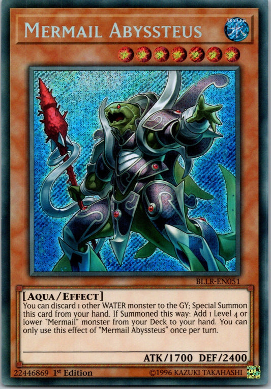 Yugioh Mermail Abyssteus BLLR-EN051 1st Edition Secret Rare NM