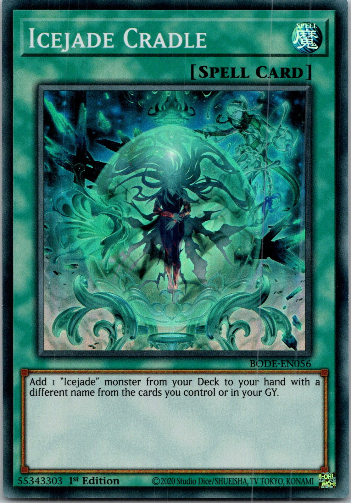 Yugioh Icejade Cradle BODE-EN056 1st Edition Super Rare NM