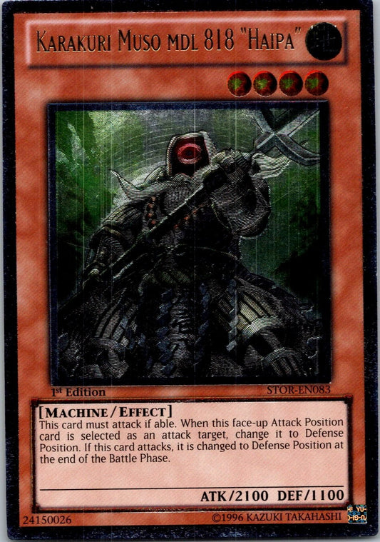 Yugioh Karakuri Muso mdl 818 "Haipa" STOR-EN083 1st Edition Ultimate Rare NM