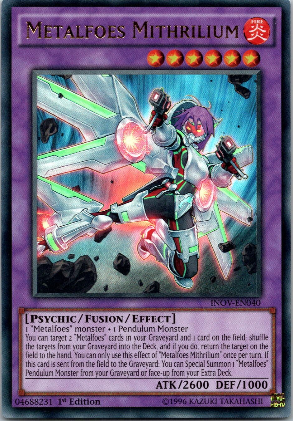 Yugioh Metalfoes Mithrilium INOV-EN040 1st Edition Ultra Rare NM
