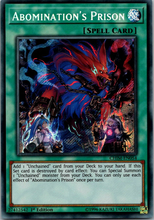Yugioh Abomination's Prison CHIM-EN054 1st Edition Secret Rare NM
