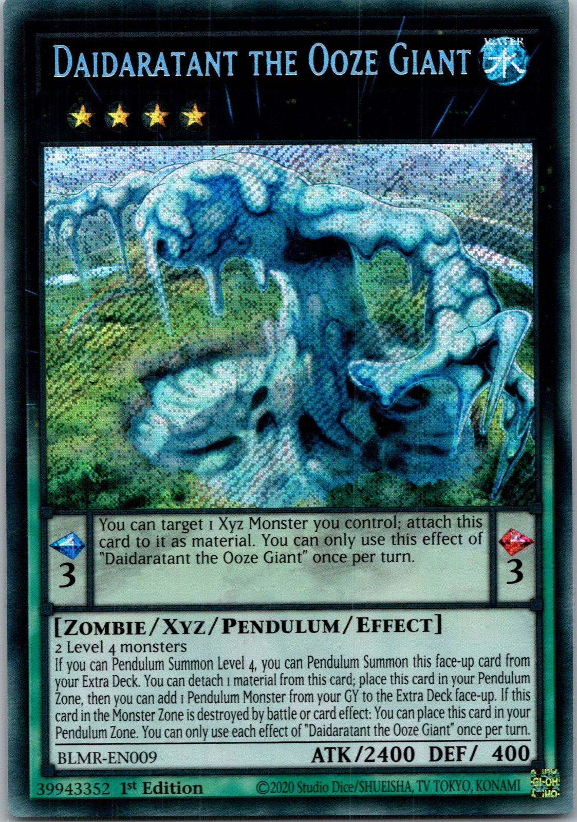 Yugioh Daidaratant the Ooze Giant BLMR-EN009 1st Edition Secret Rare NM