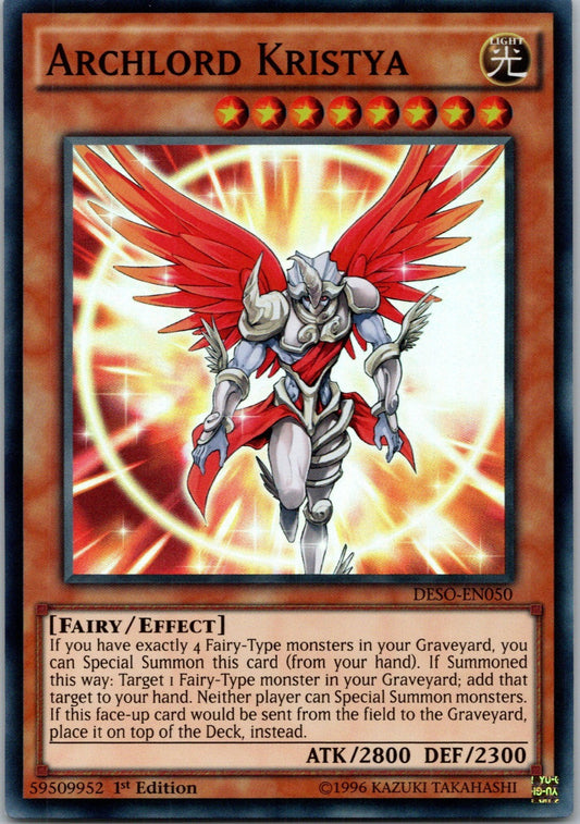 Yugioh Archlord Kristya DESO-EN050 1st Edition Super Rare NM