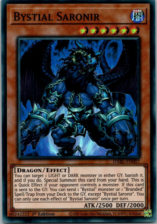 Yugioh Bystial Saronir DABL-EN007 1st Edition Super Rare NM