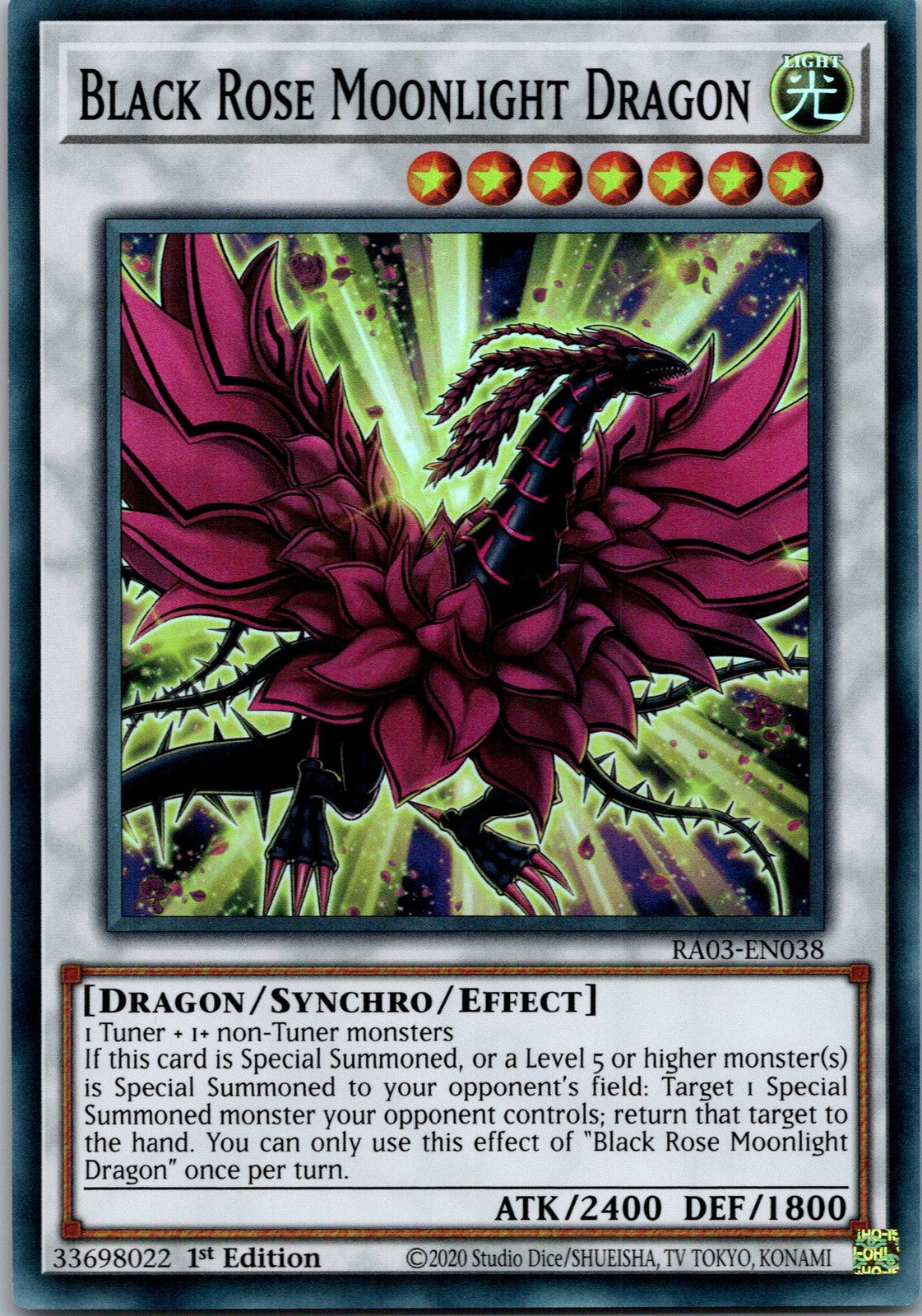 Yugioh Black Rose Moonlight Dragon RA03-EN038 1st Edition Super Rare NM