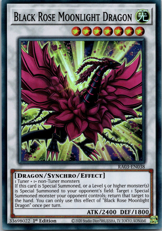 Yugioh Black Rose Moonlight Dragon RA03-EN038 1st Edition Super Rare NM