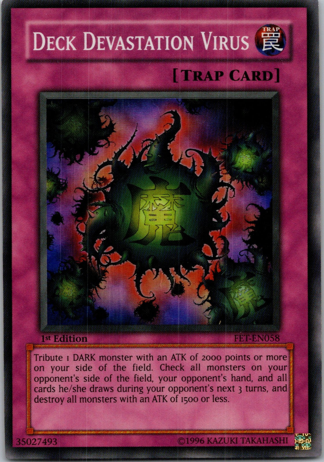 Yugioh Deck Devastation Virus FET-EN058 1st Edition Super Rare NM