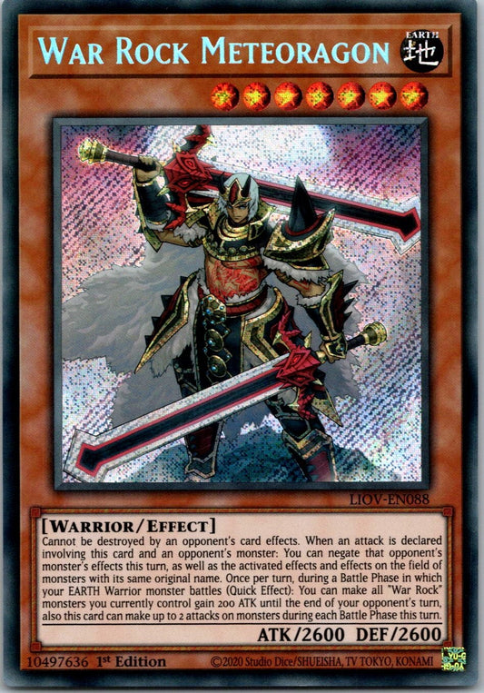 Yugioh War Rock Meteoragon LIOV-EN088 1st Edition Secret Rare NM