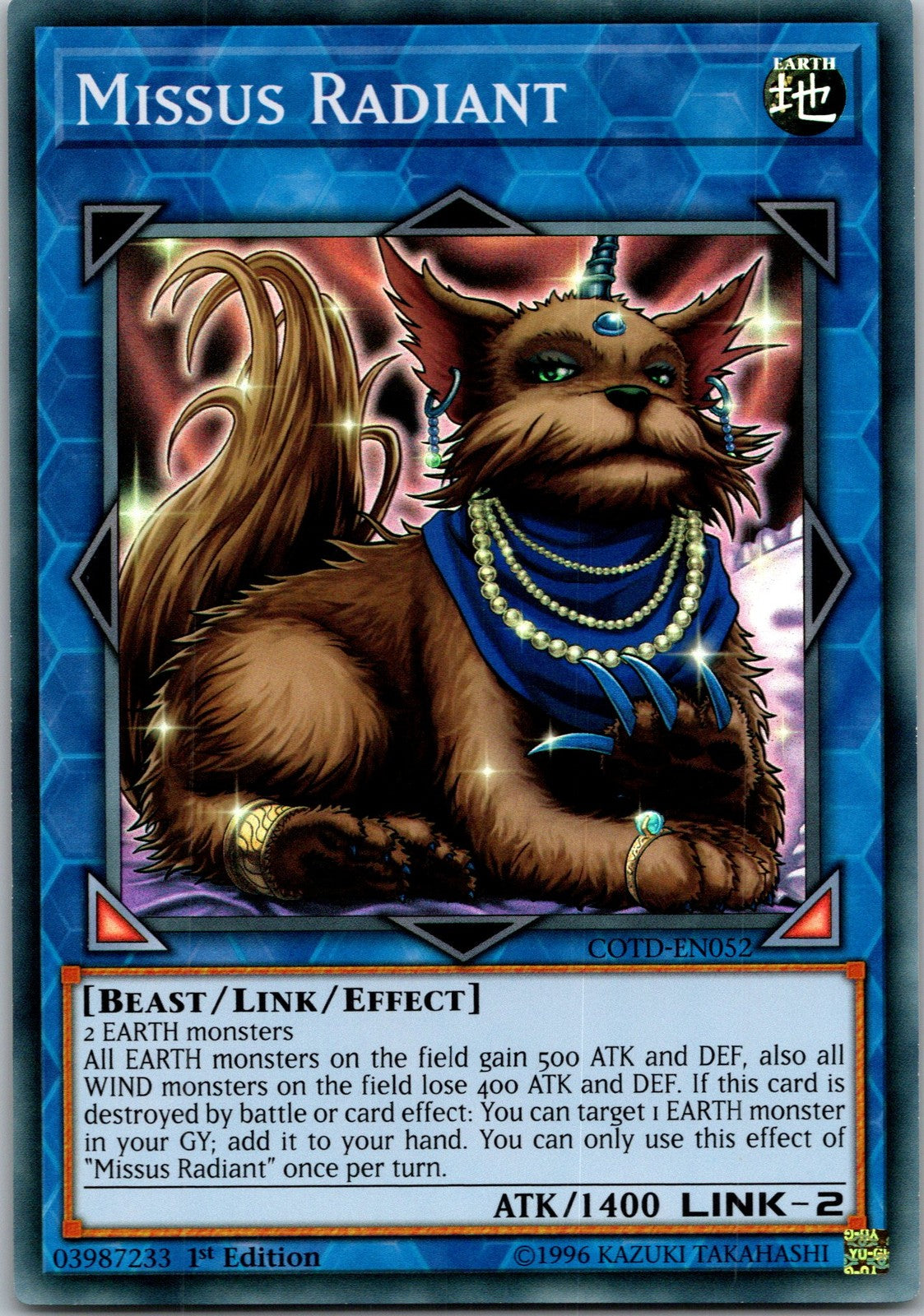 Yugioh Missus Radiant COTD-EN052 1st Edition Super Rare NM