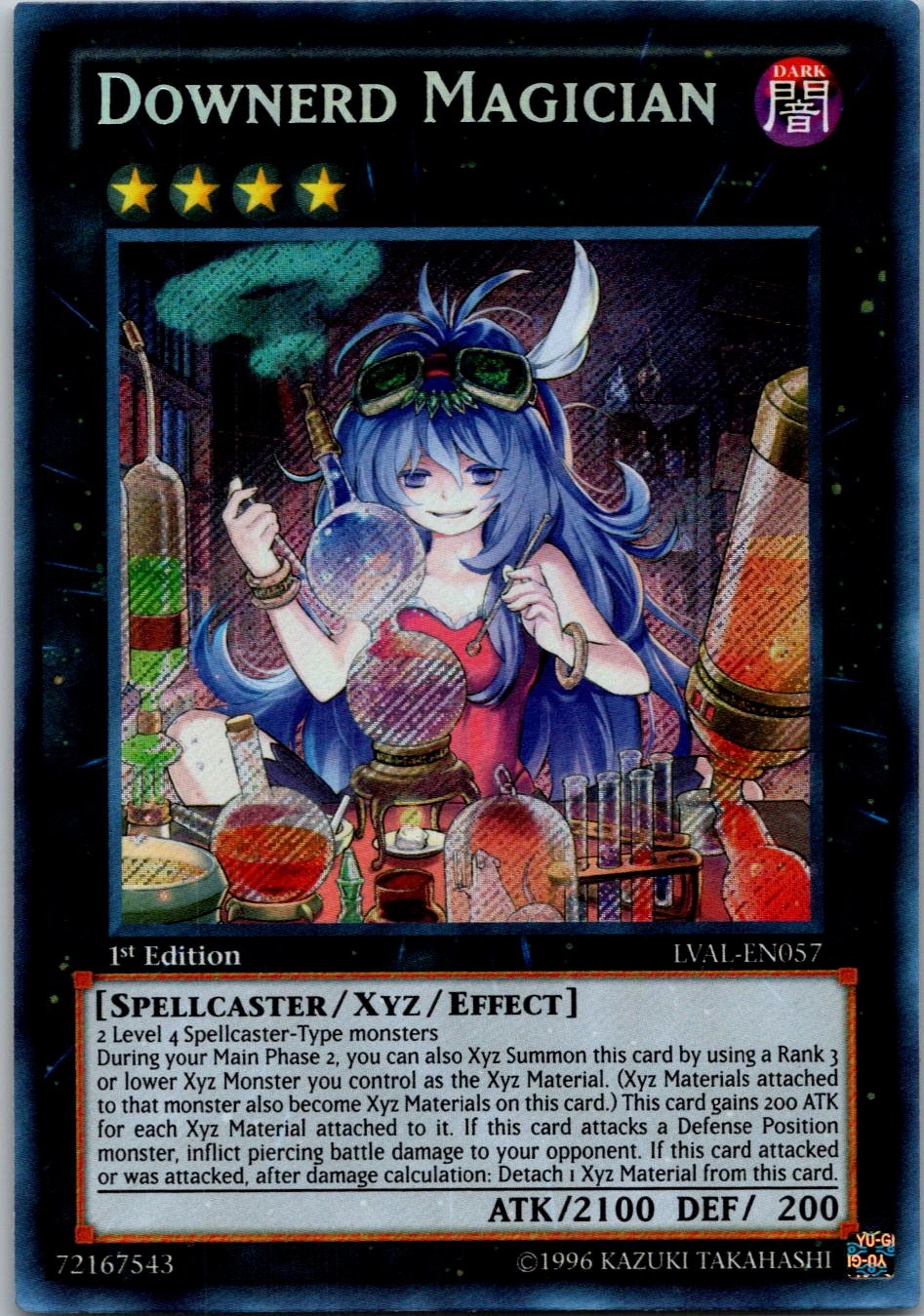 Yugioh Downerd Magician LVAL-EN057 1st Edition Secret Rare NM
