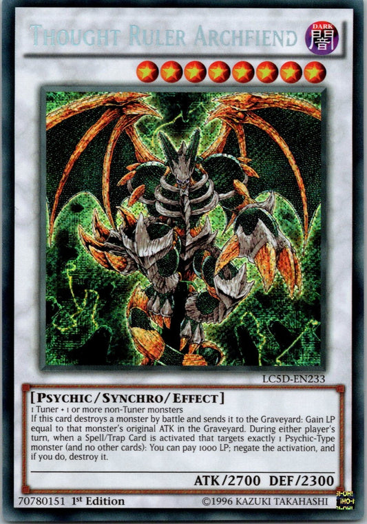 Yugioh Thought Ruler Archfiend LC5D-EN233 1st Edition Secret Rare NM