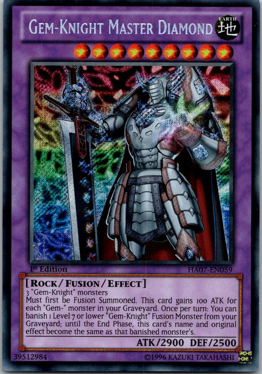 Yugioh Gem-Knight Master Diamond HA07-EN059 1st Edition Secret Rare NM
