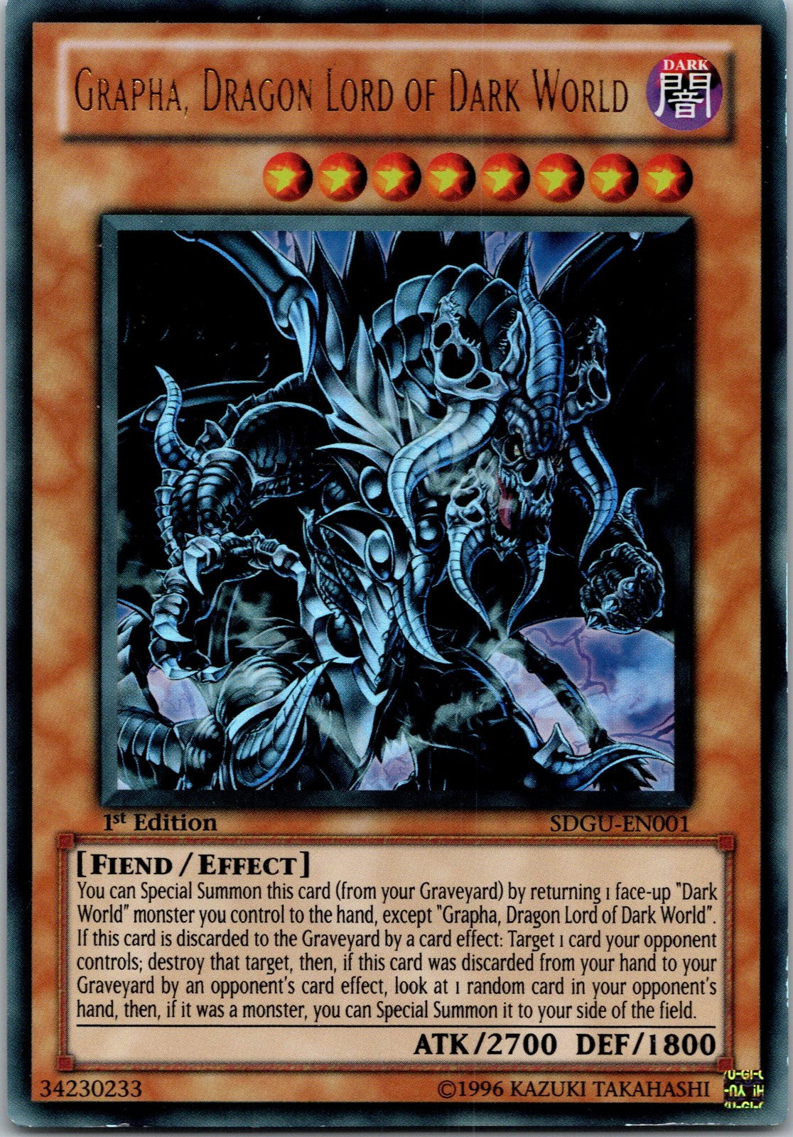 Yugioh Grapha, Dragon Lord of Dark World SDGU-EN001 1st Edition Ultra Rare NM