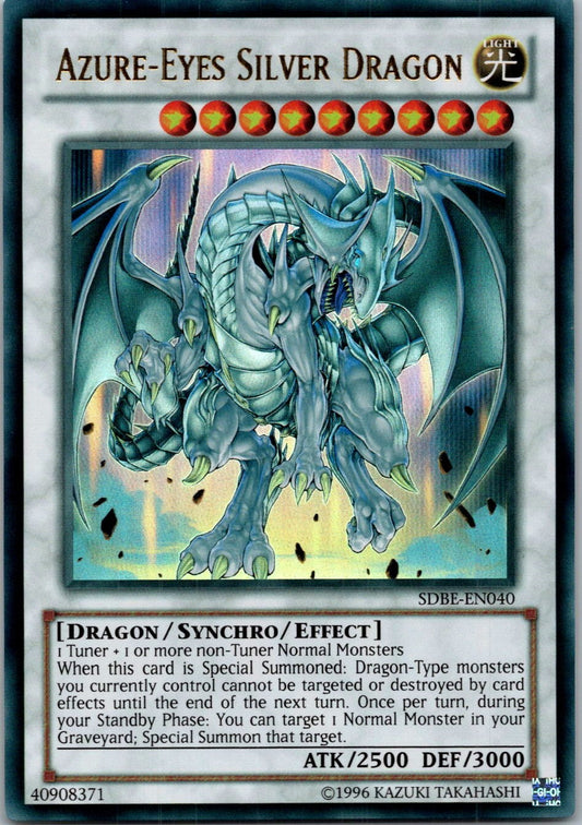 Yugioh Azure-Eyes Silver Dragon SDBE-EN040 Ultra Rare NM