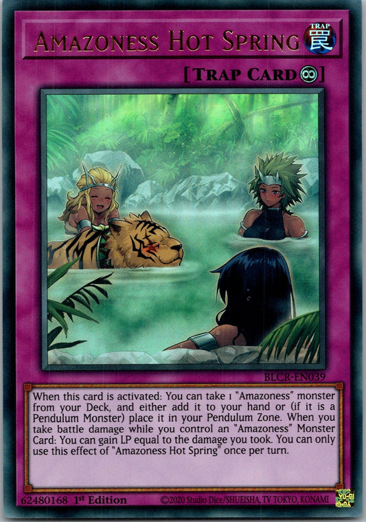 Yugioh Amazoness Hot Spring BLCR-EN039 1st Edition Ultra Rare NM