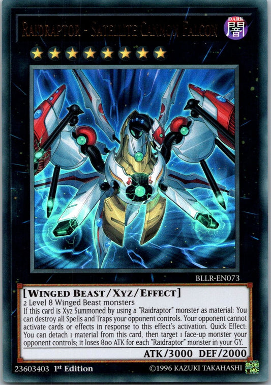 Yugioh Raidraptor - Satellite Cannon Falcon BLLR-EN073 1st Edition Ultra Rare NM