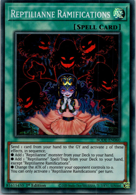 Yugioh Reptilianne Ramifications BODE-EN060 1st Edition Super Rare NM