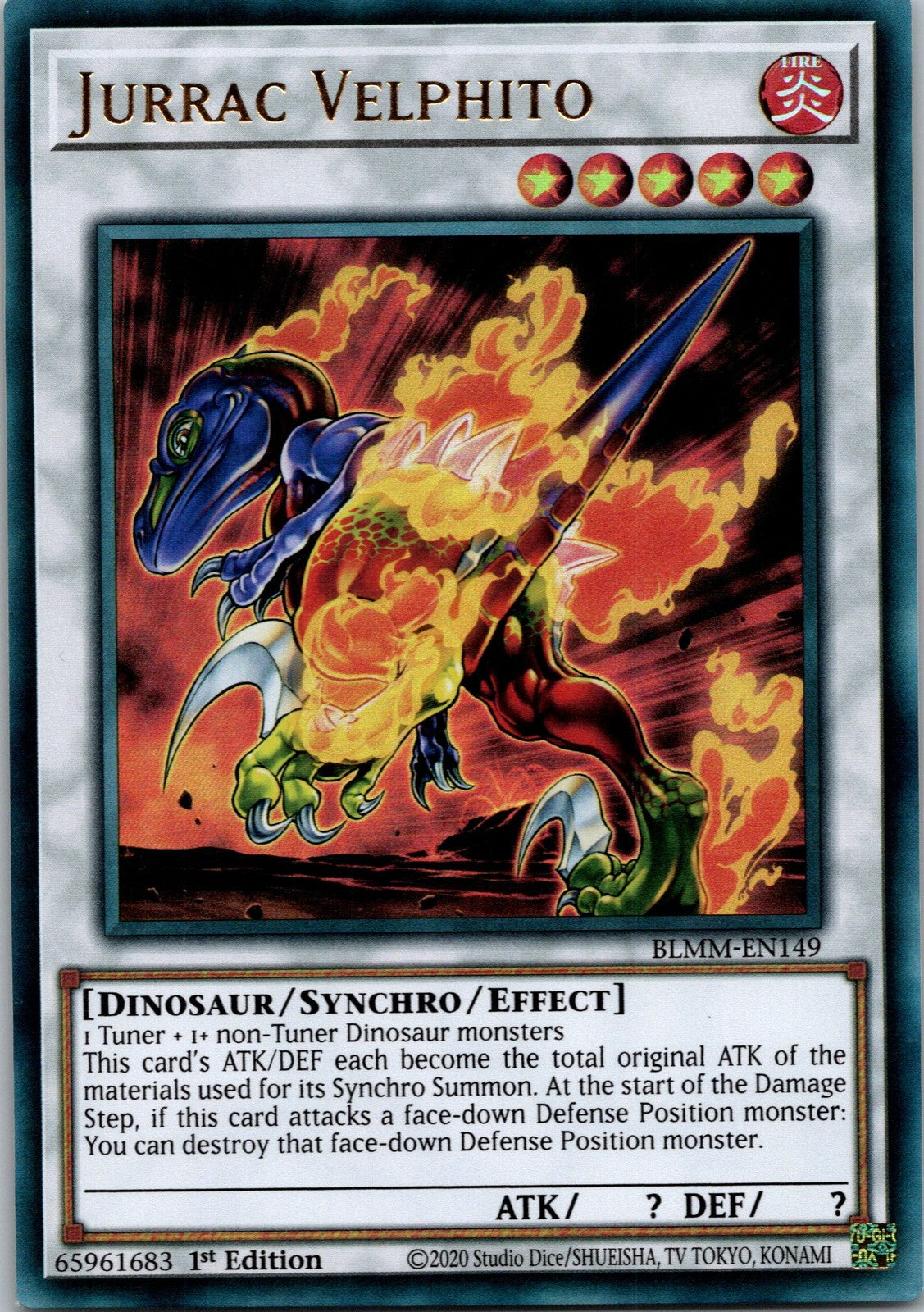 Yugioh Jurrac Velphito BLMM-EN149 1st Edition Ultra Rare NM