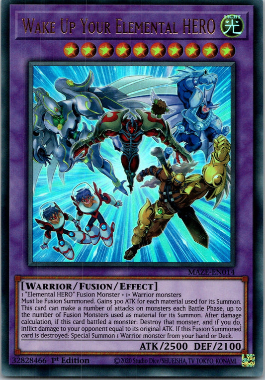 Yugioh Wake Up Your Elemental HERO MAZE-EN014 1st Edition Ultra Rare NM