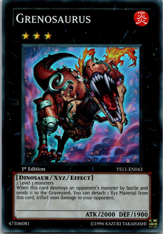 Yugioh Grenosaurus YS11-EN043 1st Edition Super Rare NM