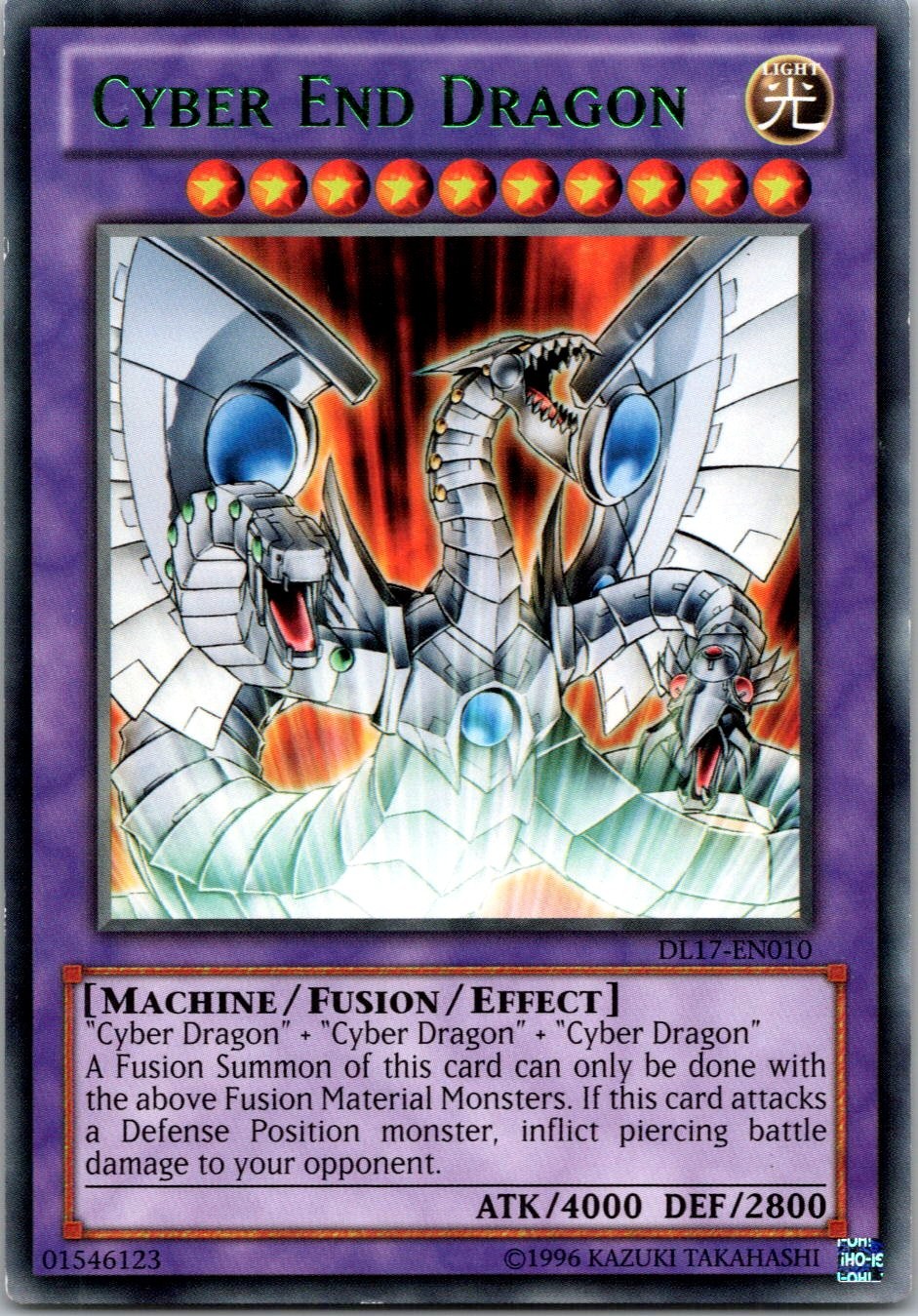 Yugioh Cyber End Dragon (Green) DL17-EN010 Rare NM