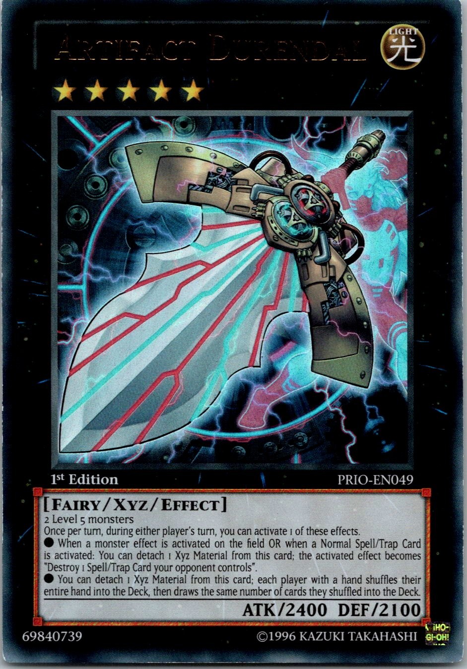 Yugioh Artifact Durendal PRIO-EN049 1st Edition Ultra Rare NM