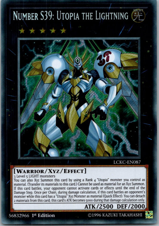 Yugioh Number S39: Utopia the Lightning LCKC-EN087 1st Edition Secret Rare NM