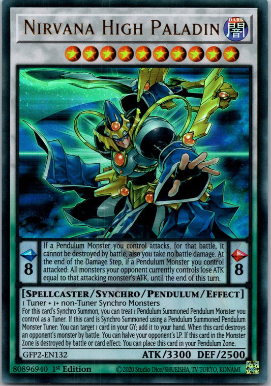 Yugioh Nirvana High Paladin GFP2-EN132 1st Edition Ultra Rare NM