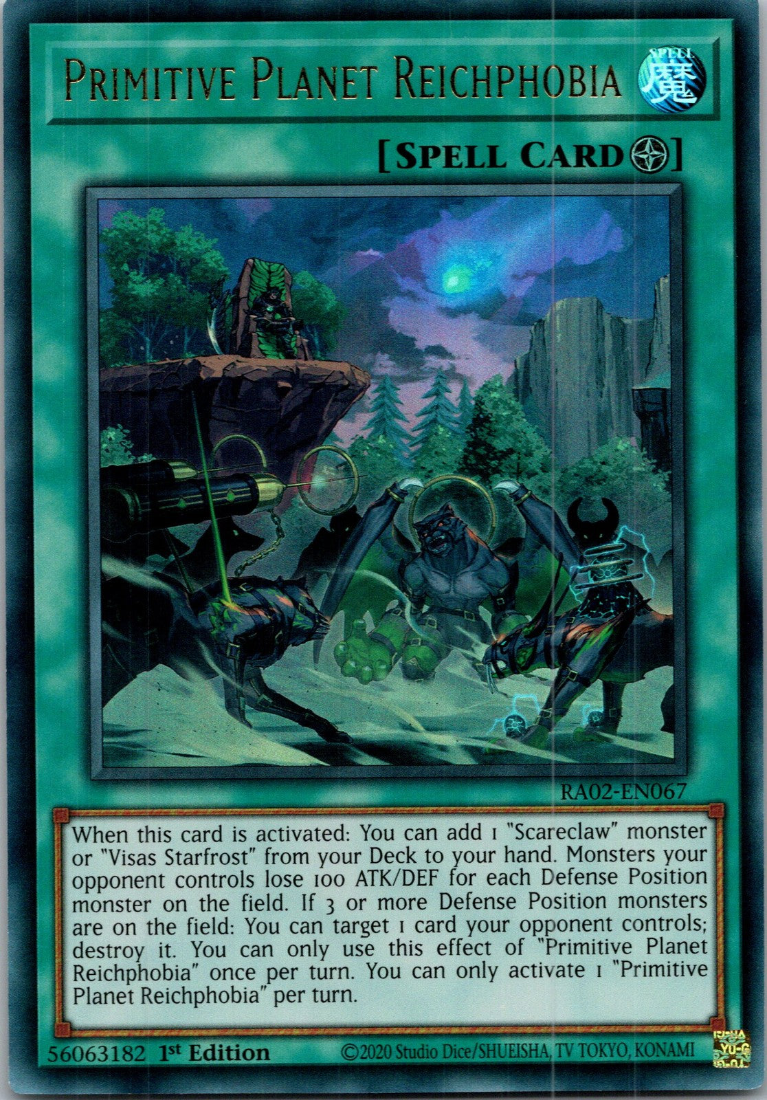 Yugioh Primitive Planet Reichphobia RA02-EN067 1st Edition Ultra Rare NM
