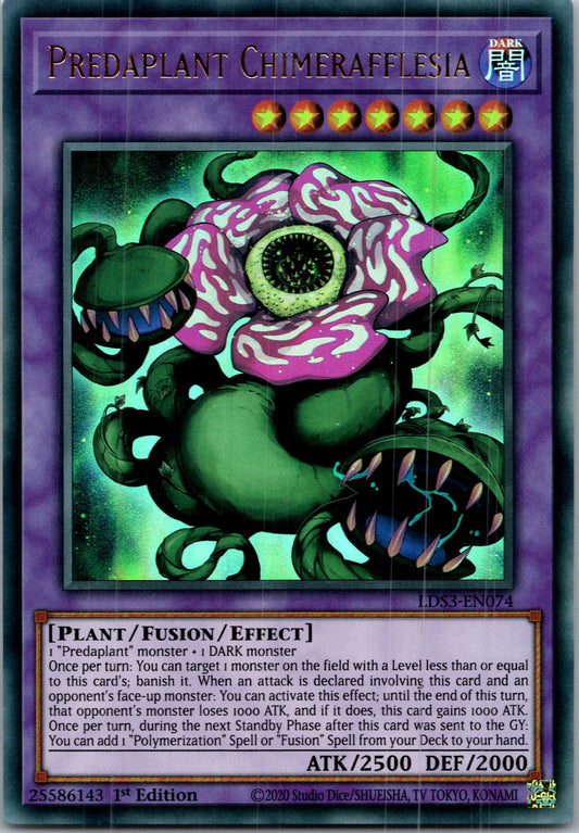 Yugioh Predaplant Chimerafflesia LDS3-EN074 1st Edition Ultra Rare NM