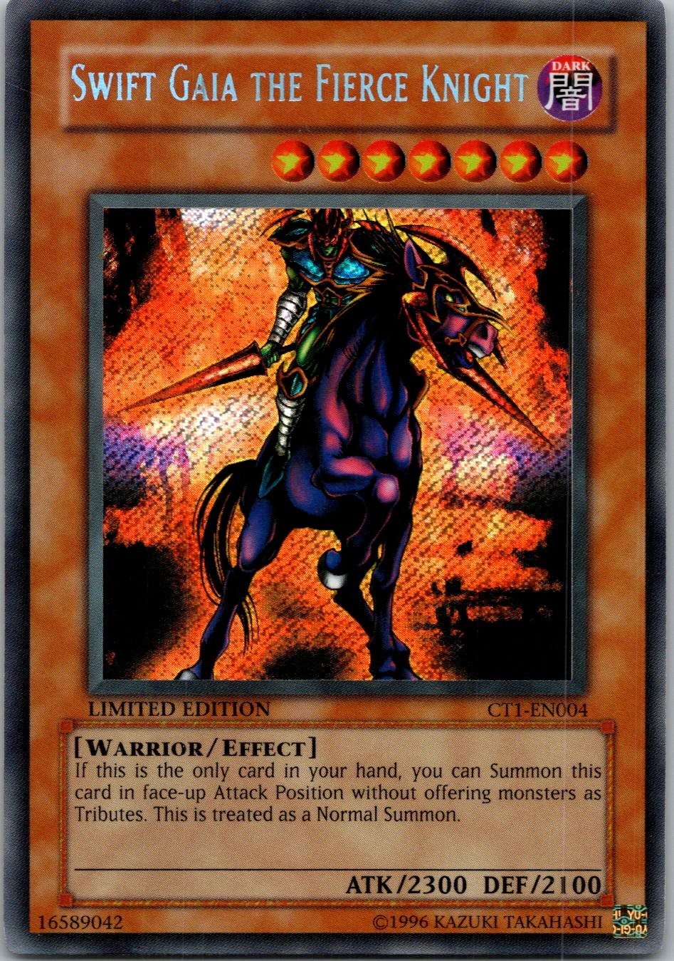 Yugioh Swift Gaia the Fierce Knight CT1-EN004 Limited Edition Secret Rare NM