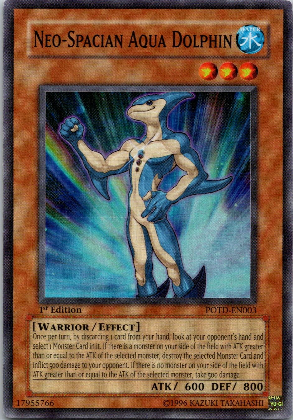 Yugioh Neo-Spacian Aqua Dolphin POTD-EN003 1st Edition Super Rare NM