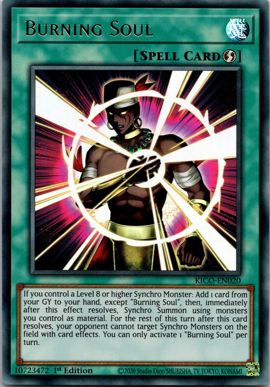 Yugioh Burning Soul KICO-EN020 1st Edition Ultra Rare NM