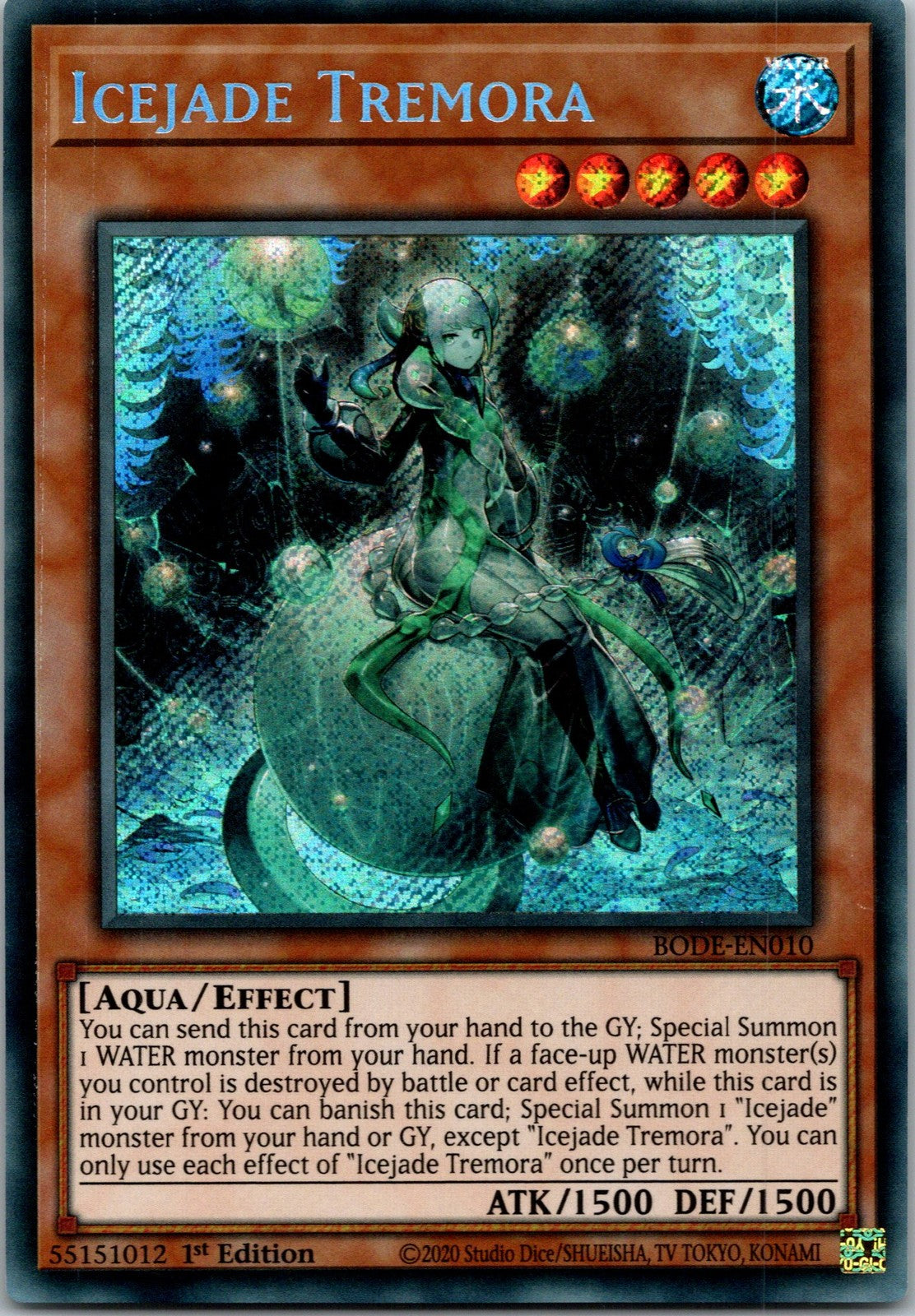 Yugioh Icejade Tremora BODE-EN010 1st Edition Secret Rare NM